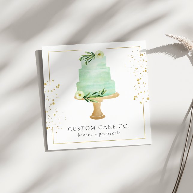Affärskortet anpassningsbar Cakes Bakery Fyrkantigt Visitkort (Skapare uppladdad)