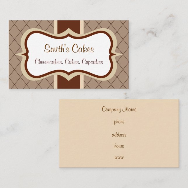 Affärskortet anpassningsbar Chocolate Argyle Visitkort (Fram/baksida)