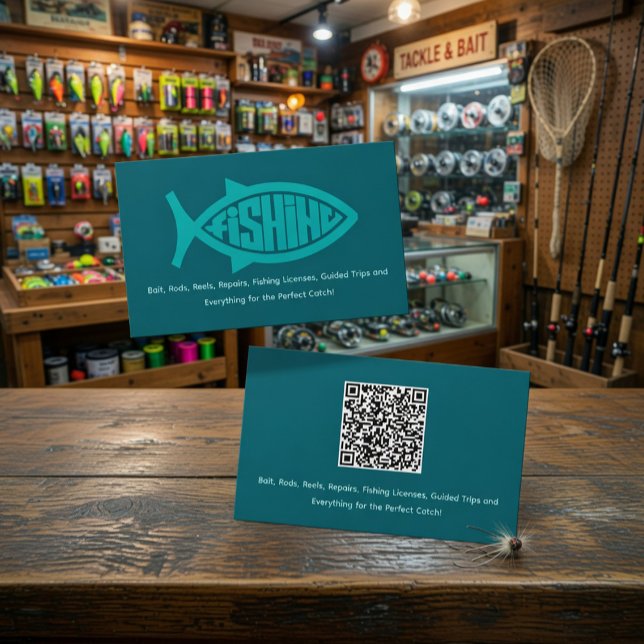Affärskortet anpassningsbar Fishing Tackle Shop Visitkort (Skapare uppladdad)