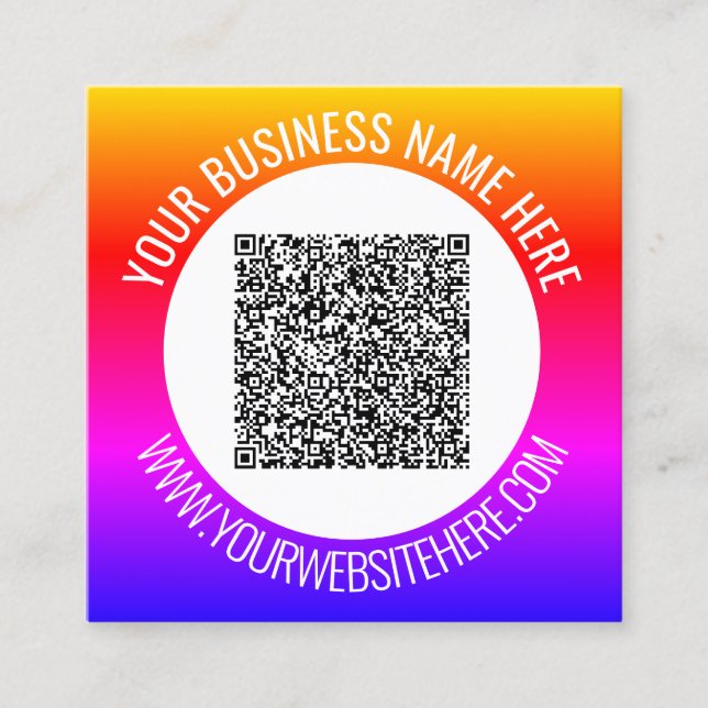 Affärskortet Anpassningsbar för textgenomsökning a Fyrkantigt Visitkort (Framsida)