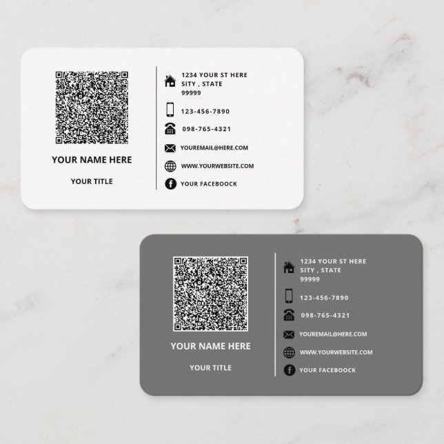 Affärskortet Anpassningsbar för textgenomsökning a Visitkort (Fram/baksida)