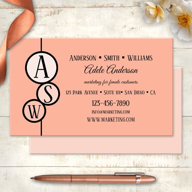 Affärskortet anpassningsbar Forms Coral Rosa Templ Visitkort (Fully personalized business card template targeted at a female clientele, marketing, beauty)