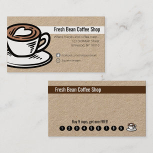 Affärskortet anpassningsbar Loyalty Coffee Shop Visitkort