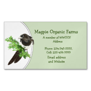 Affärskortet anpassningsbar Magpie Organic-grupp Magnetiska Visitkort
