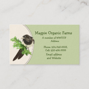 Affärskortet anpassningsbar Magpie Organic-grupp Visitkort