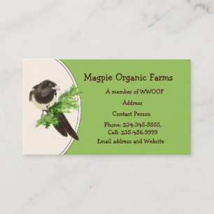 Affärskortet anpassningsbar Magpie Organic-grupp Visitkort