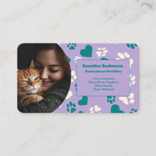 Affärskortet anpassningsbar Pet Sitter med foto Visitkort