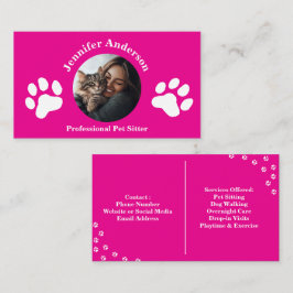 Affärskortet anpassningsbar Pet Sitter med foto Visitkort