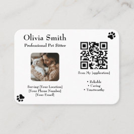 Affärskortet anpassningsbar Pet Sitter med Photo & Visitkort