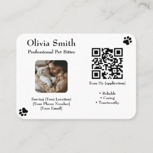 Affärskortet anpassningsbar Pet Sitter med Photo & Visitkort