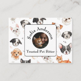 Affärskortet anpassningsbar Pet Sitter med Photo & Visitkort