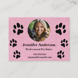 Affärskortet anpassningsbar Pet Sitter - Mjuk Rosa Visitkort