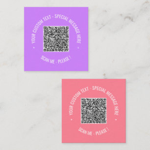 Affärskortet anpassningsbar QR-kod och text Välj F Fyrkantigt Visitkort