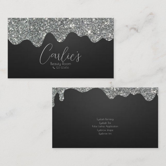 affärskortet anpassningsbar skönhetsrum visitkort (Fram/baksida)