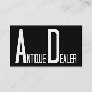 Affärskortet Antique Dealer Black and White Visitkort