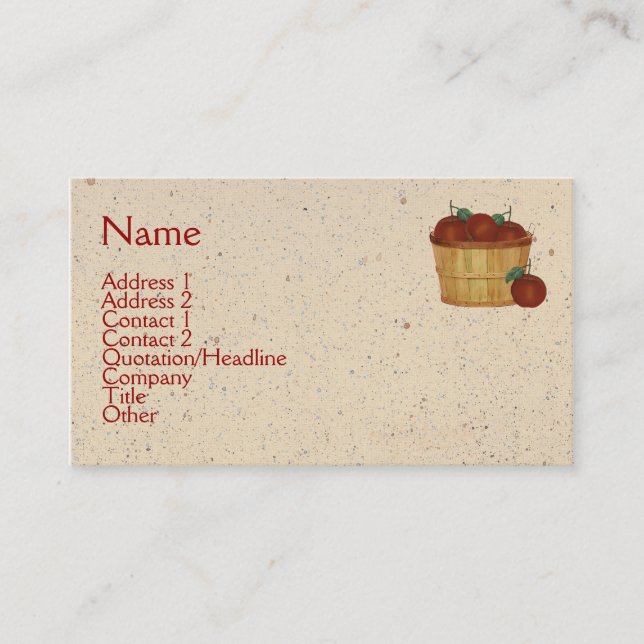 Affärskortet Apple Basket Visitkort (Framsida)