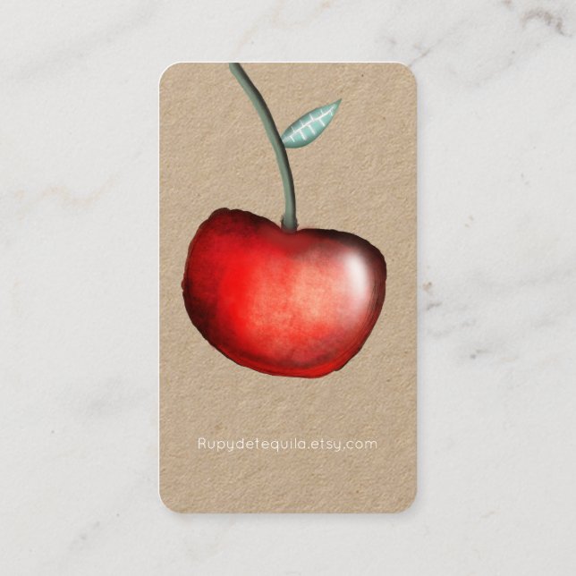 Affärskortet Apple Cherry Visitkort (Baksida)