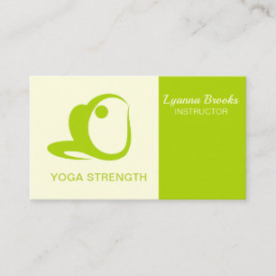 Affärskortet Apple Grönt Beige Yoga Strength  Visitkort