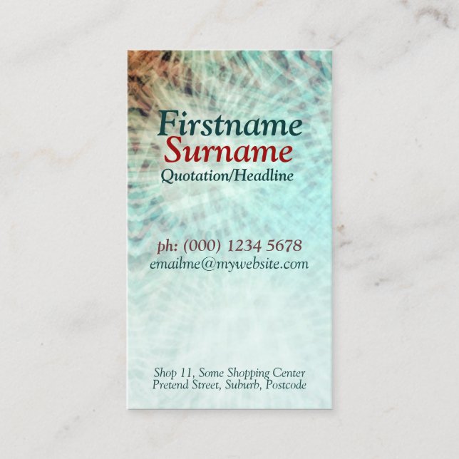 Affärskortet Aqua Earth Abstrakt  Visitkort (Framsida)