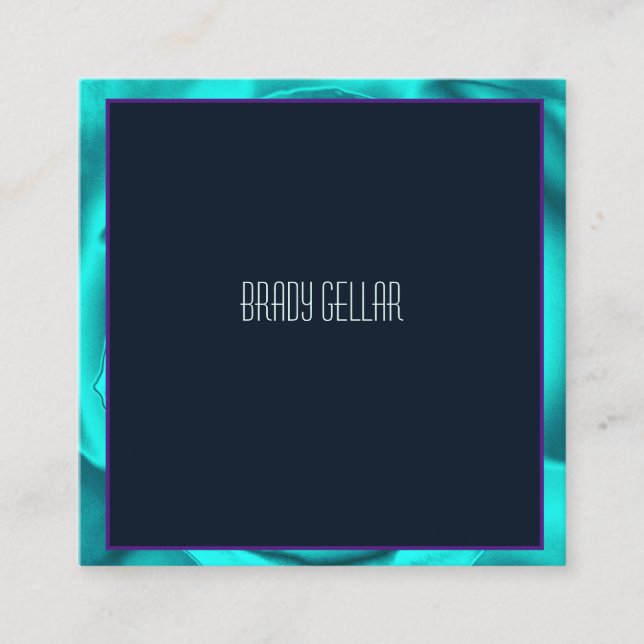 Affärskortet Aqua och Navy Fyrkantigt Visitkort (Framsida)