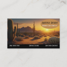 Affärskortet Arizona Cactus Sunset Desert Visitkort