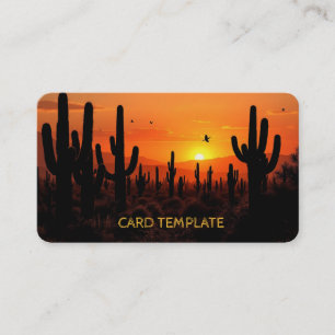 Affärskortet Arizona Saguaro Desert Sunset Visitkort