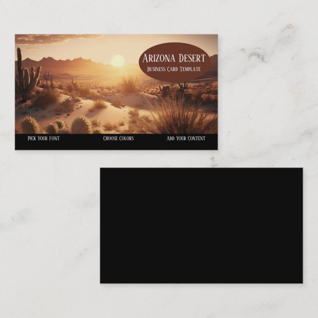 Affärskortet Arizona Sunset Desert Visitkort (Fram/baksida)