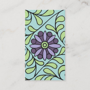 Affärskortet Art nouveau blomma och vin Visitkort