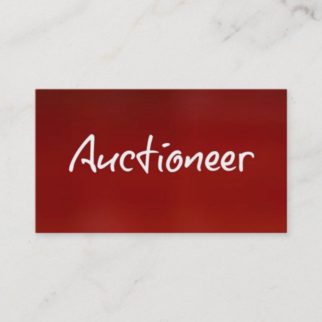 Affärskortet Auctioner Red Visitkort (Framsida)