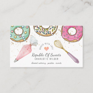 Affärskortet Baker Donut Desserts Baking Utensils Visitkort