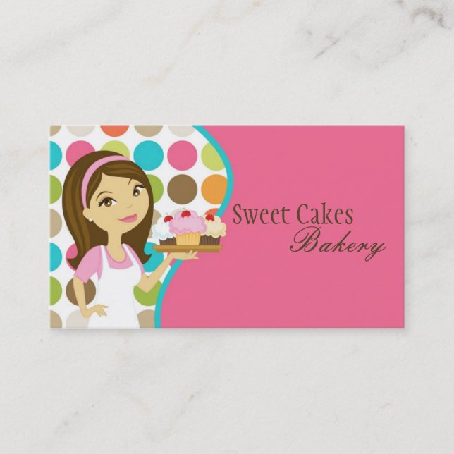 Affärskortet Baker Kopp Cakes Bakery Sweet Treats Visitkort (Framsida)
