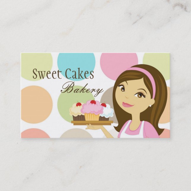Affärskortet Baker Kopp Cakes Bakery Sweet Treats Visitkort (Framsida)