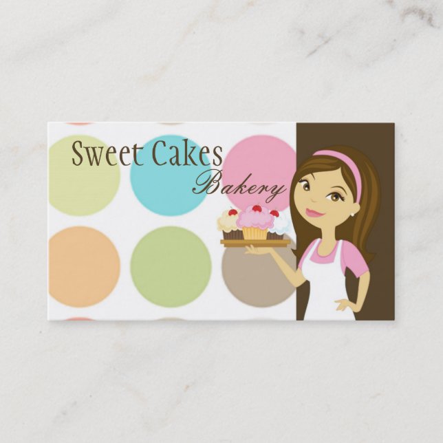 Affärskortet Baker Kopp Cakes Bakery Sweet Treats Visitkort (Framsida)