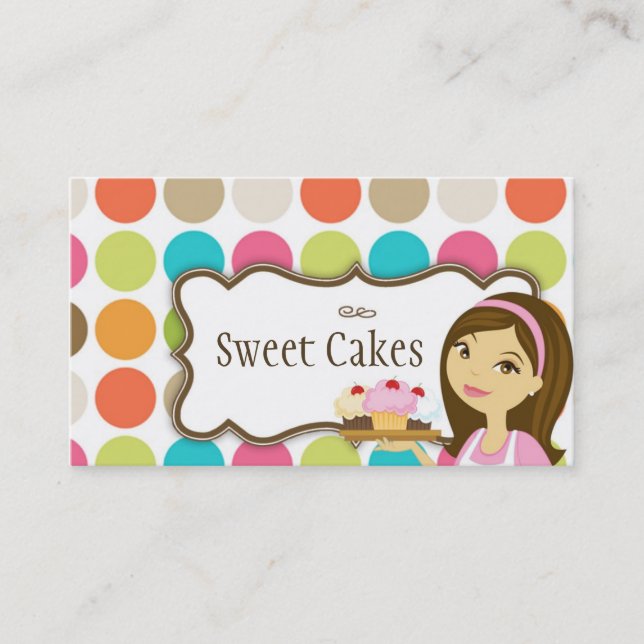 Affärskortet Baker Kopp Cakes Bakery Sweet Treats Visitkort (Framsida)
