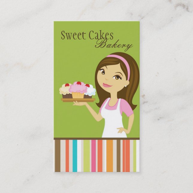 Affärskortet Baker Kopp Cakes Bakery Sweet Treats Visitkort (Framsida)