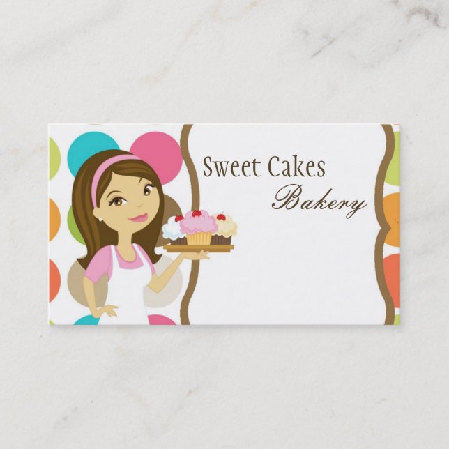 Affärskortet Baker Kopp Cakes Bakery Sweet Treats Visitkort (Framsida)
