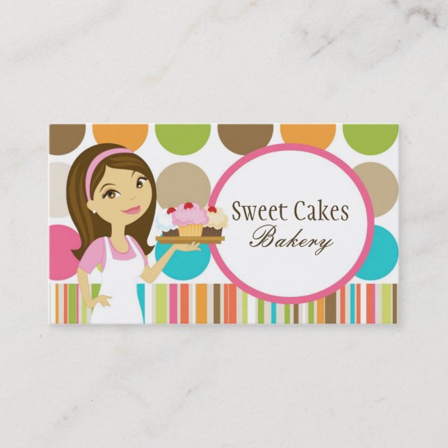 Affärskortet Baker Kopp Cakes Bakery Sweet Treats Visitkort (Framsida)