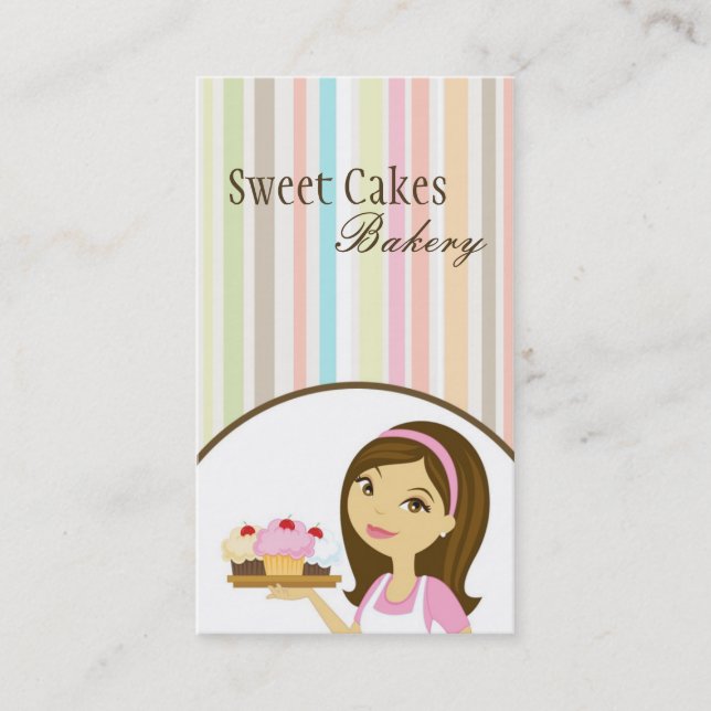 Affärskortet Baker Kopp Cakes Bakery Sweet Treats Visitkort (Framsida)