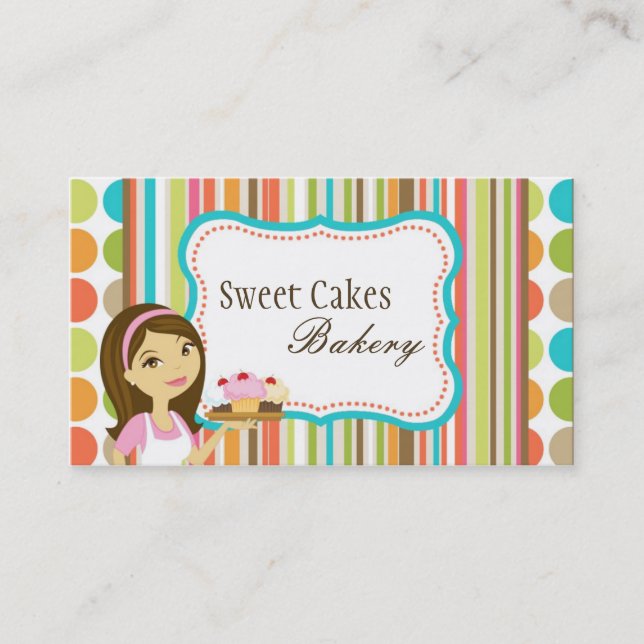 Affärskortet Baker Kopp Cakes Bakery Sweet Treats Visitkort (Framsida)
