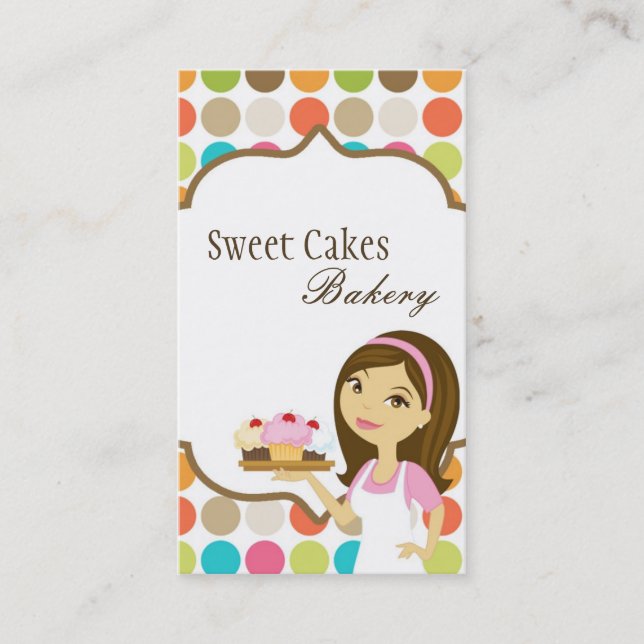 Affärskortet Baker Kopp Cakes Bakery Sweet Treats Visitkort (Framsida)