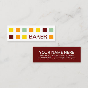 AFFÄRSKORTET BAKER (modets kvadrater) Mini Visitkort