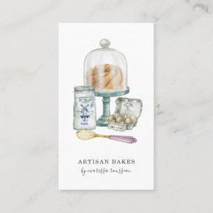 Affärskortet Bakery Baker Pastry Chef Watercolor Visitkort