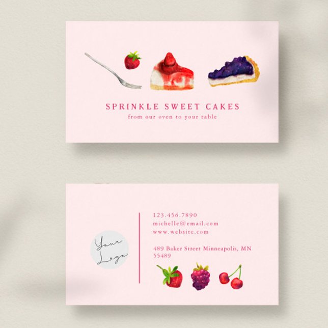 Affärskortet Bakery Cake Shop Tart Visitkort (Skapare uppladdad)