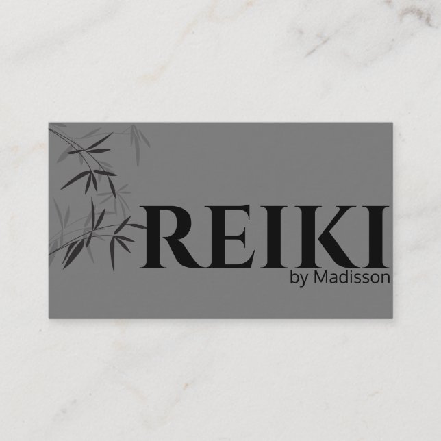 Affärskortet Bamboo Theme Reiki Practioner Visitkort (Framsida)