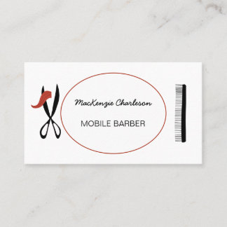 Affärskortet Barber eller Hairdresser Visitkort