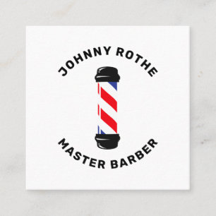 Affärskortet Barber Pole Hair Stylist Fyrkantigt Visitkort