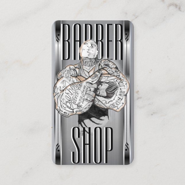    Affärskortet BarberTemplate Visitkort (Framsida)