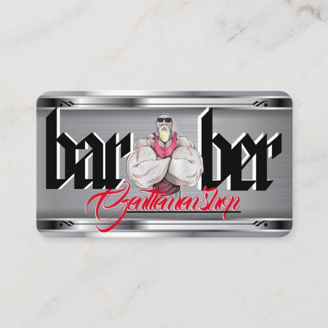    Affärskortet BarberTemplate Visitkort (Framsida)