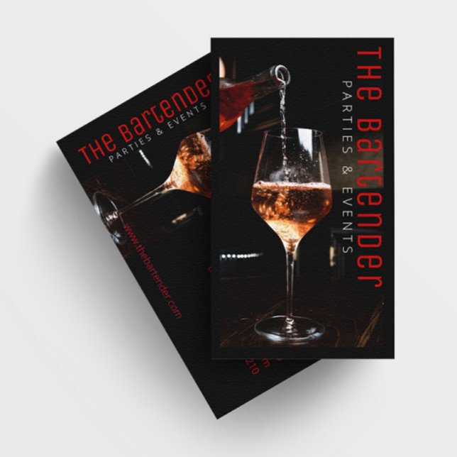 Affärskortet Bartender Champagne Black Visitkort (Skapare uppladdad)