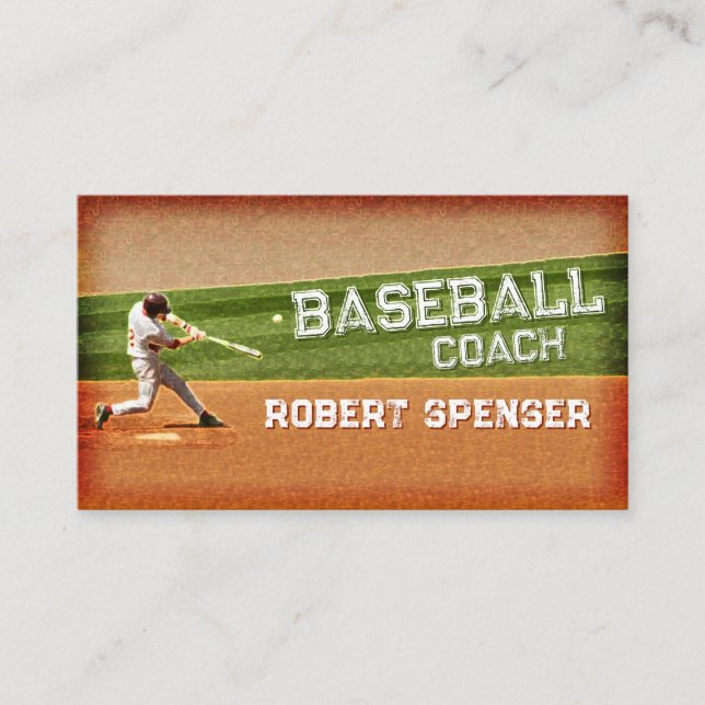 Affärskortet Baseball Coach Visitkort (Framsida)